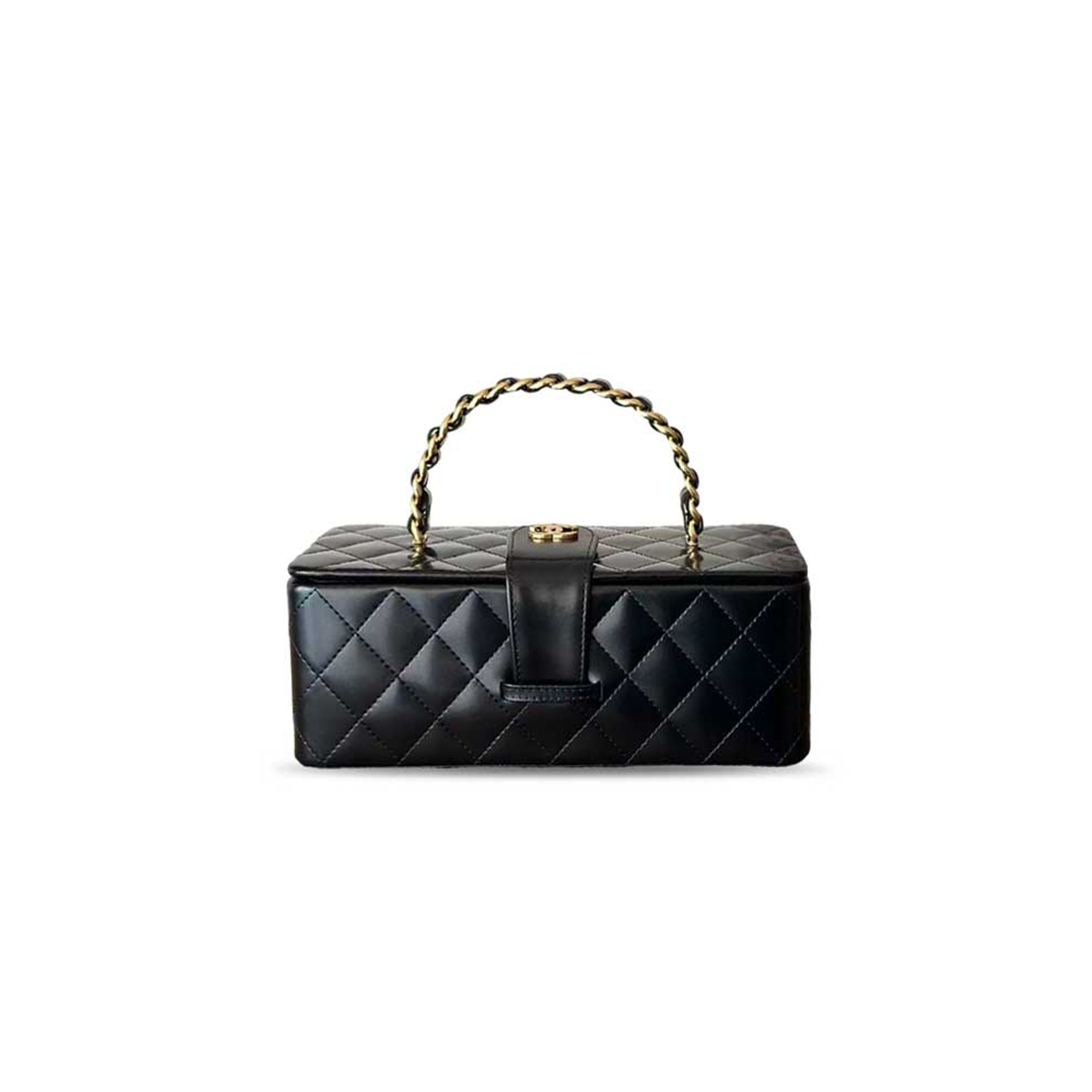 Ch**el black quilted leather vanity a2226 (22*10*8.5cm)
